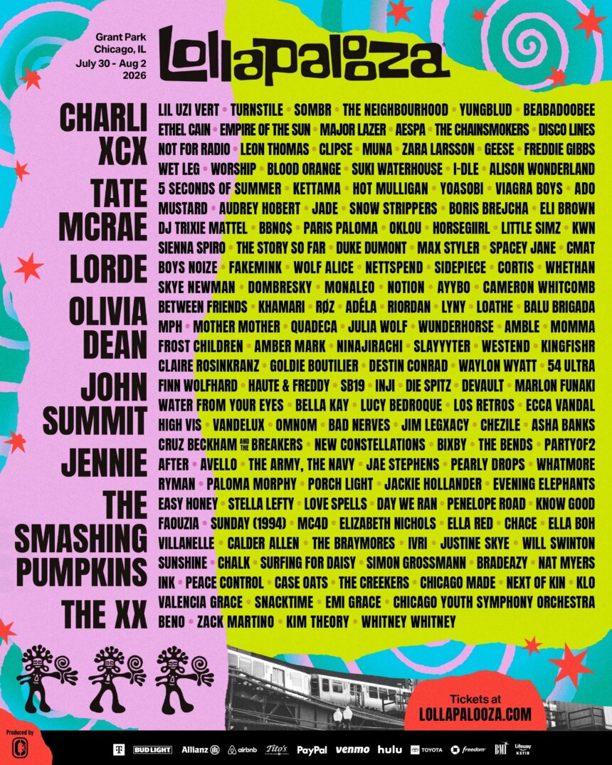 Фестиваль Lollapalooza 2026 объявил список артистов (фото 1)