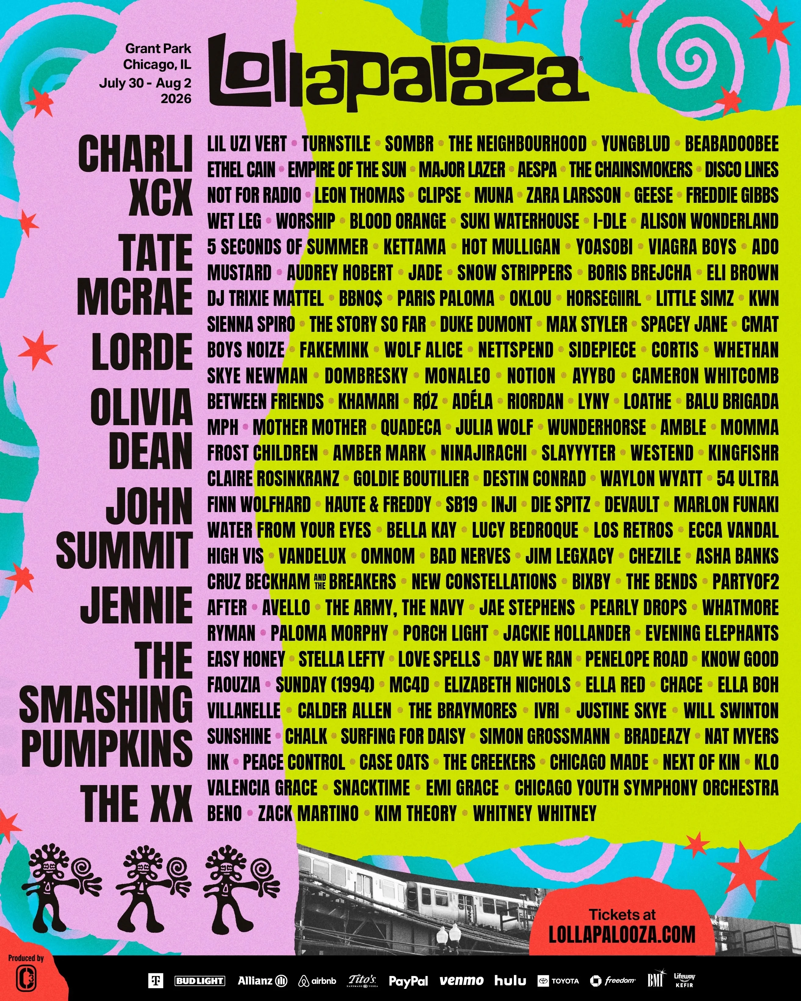 Lollapalooza 2026 - артисты на сцене