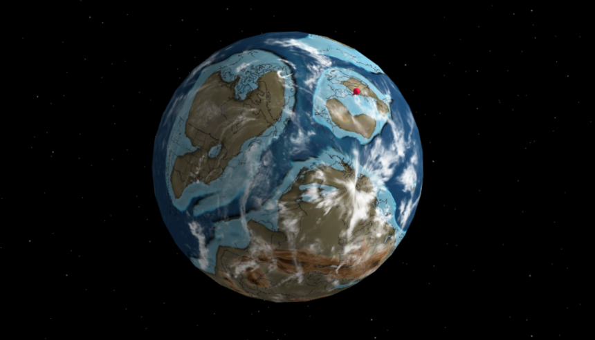 Ancient Earth globe, динозавры, юрский период, необычные сайты, планета Земля, геология, юрский период